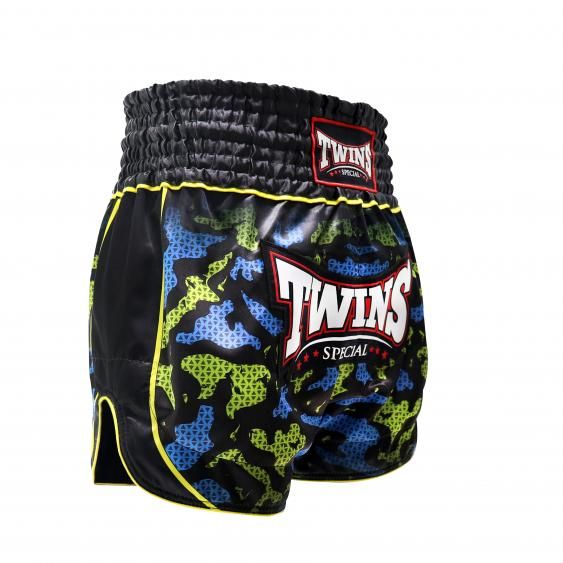 Muay Thai trenky Twins TTBL Atlas – Černé/Zelené/Modré