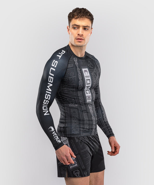 Venum Rashguard Karate Combat Lange Mouwen - Zwart/Grijs