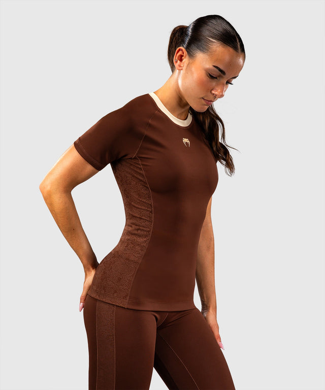 Rashguard Venum Viper Krátký Rukáv Dámské – Hnědé