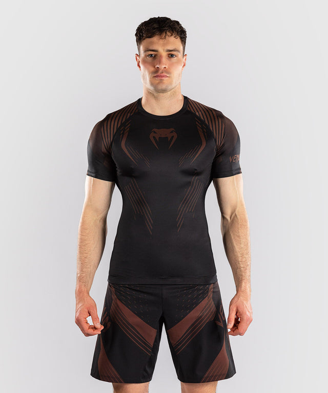 Rashguard Venum No-Gi 6.0 Manches courtes – Noir/Marron