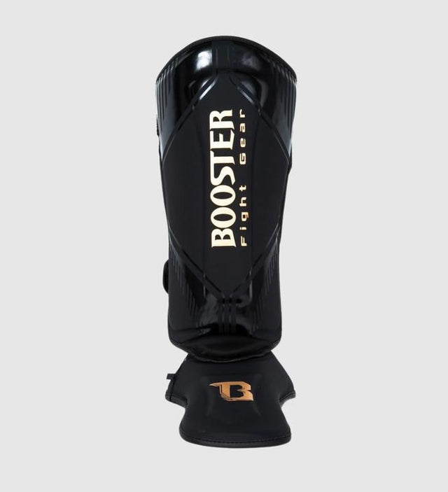 Caneleiras de kickboxing Booster Bangkok – Preto/Ouro – Caneleiras