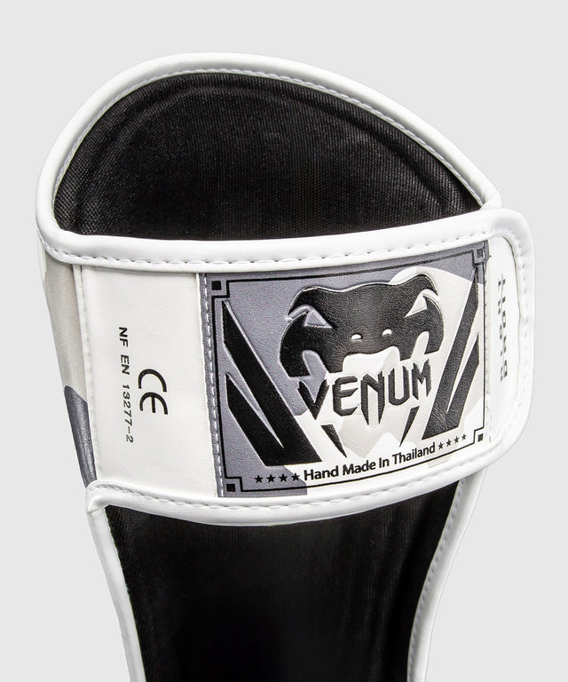Venum Elite Shin Guards - White/Grey Marl