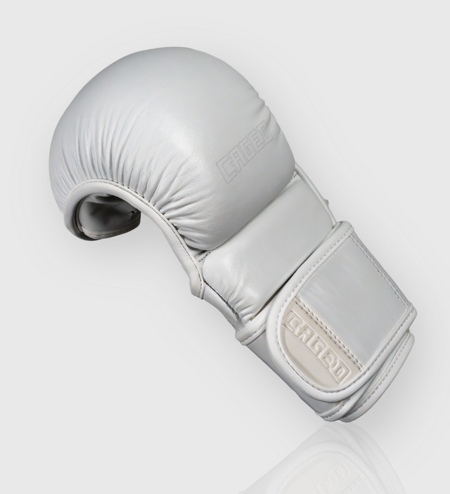 Caged MMA Sparring Gloves 'X Series' – White/White – MMA gloves