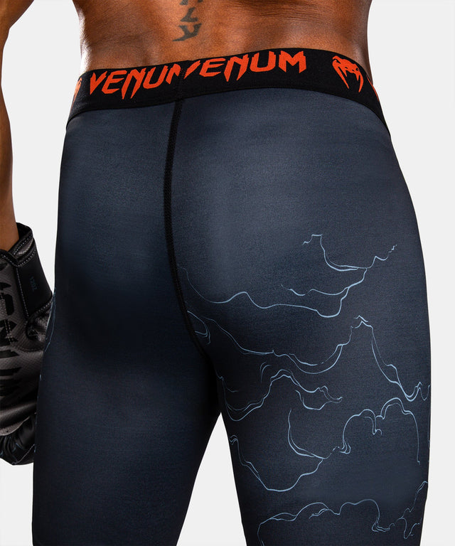 Kompresní kraťasy Venum Thunder Dragon – Černé/Šedé/Měděné
