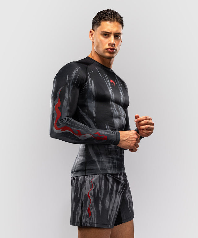 Venum Rashguard Demon Lange Mouwen - Schwarz/Grau