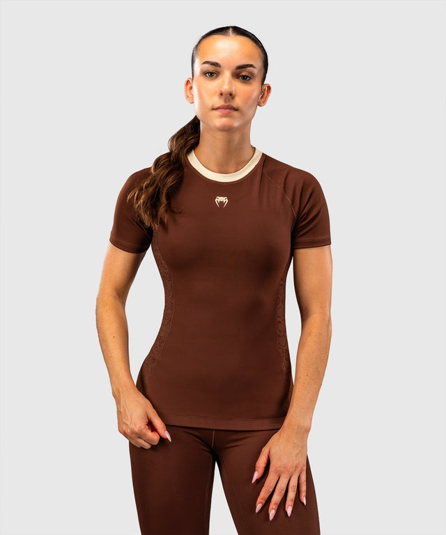 Rashguard Venum Viper Krátký Rukáv Dámské – Hnědé