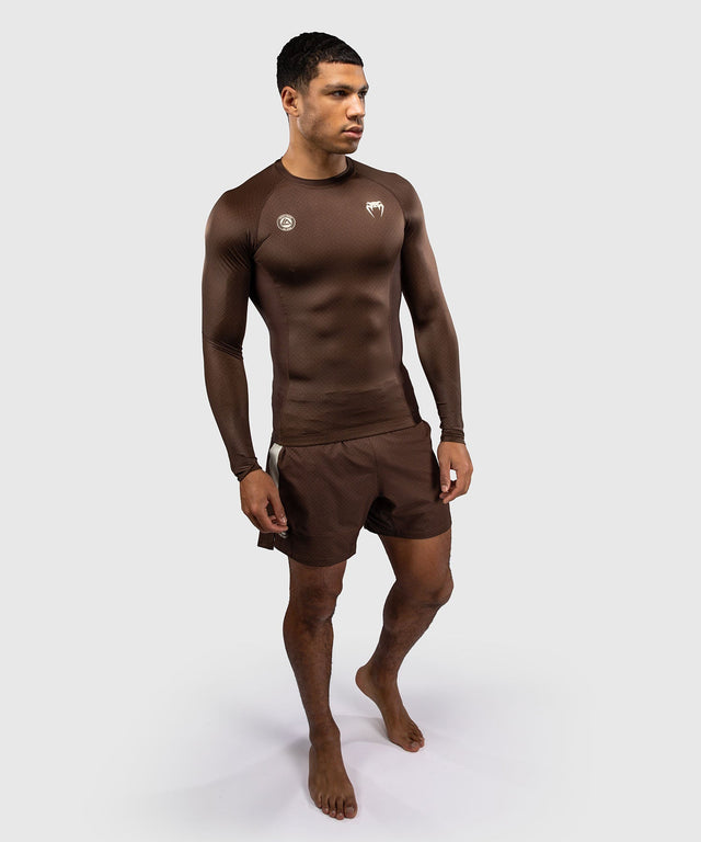 Rashguard Venum x Roger Gracie Academy Mangas largas - Marrón oscuro