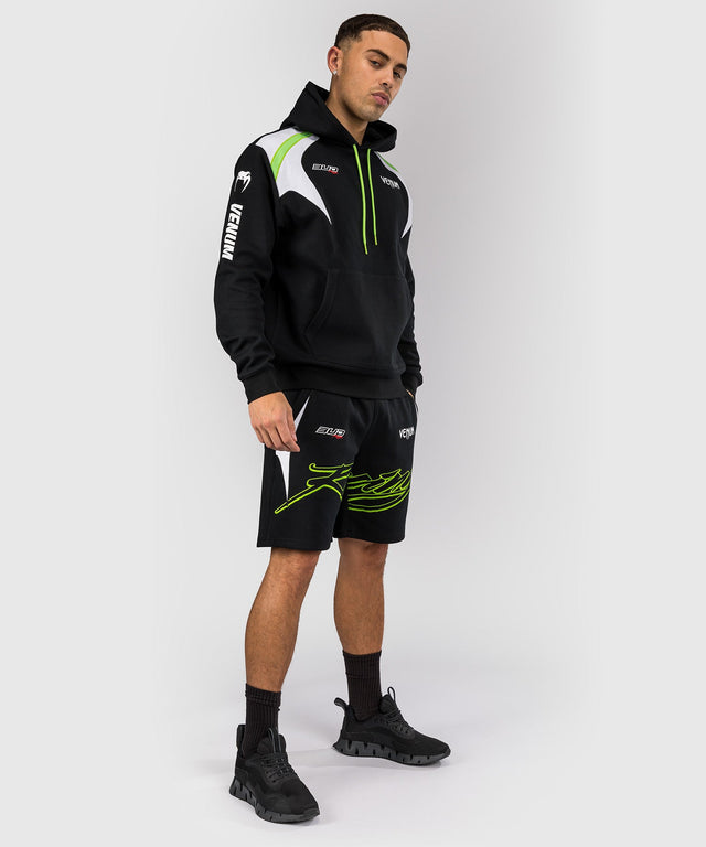 Calções Venum x Bud Racing – Preto/Branco/Verde-limão