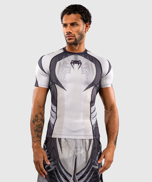 Rashguard Venum Galactic 3.0 Manches courtes – Blanc cassé/Noir