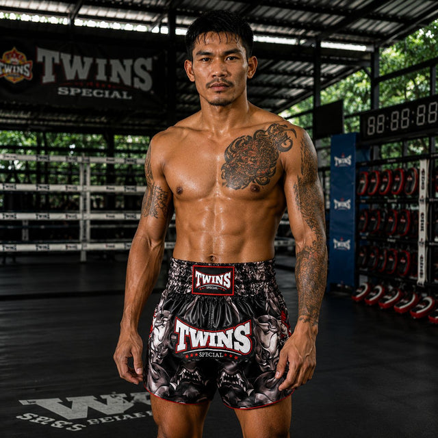 Muay Thai trenky Twins Special TTBL Kabuki – Černé