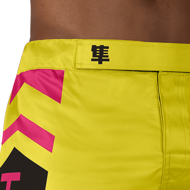 Shorts de MMA Hayabusa Icon Lang – Jaune/Bleu/Rose