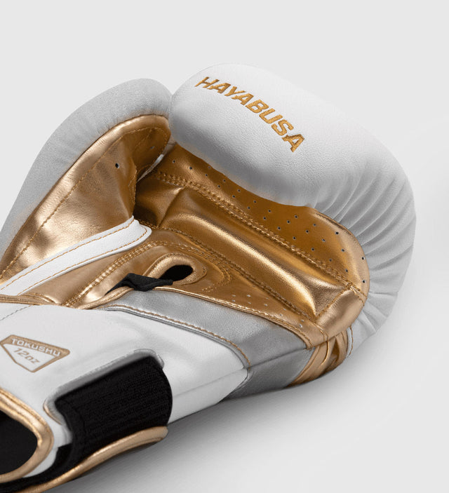 Hayabusa Boxhandschuhe T3 – Weiß/Gold – Boxhandschuhe