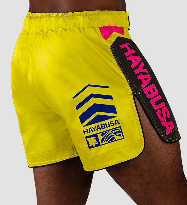 Shorts de MMA Hayabusa Icon – Jaune/Bleu/Rose