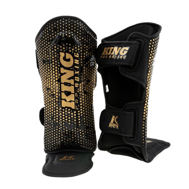 King Pro Boxing Benskydd Hexagon Barn – Svart/Guld