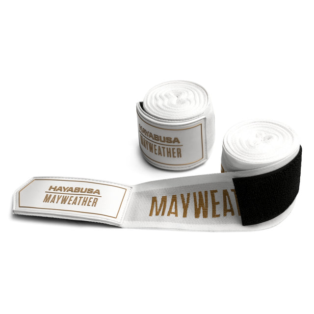 Bandes de boxe Hayabusa x Mayweather Deluxe – Blanc/Or