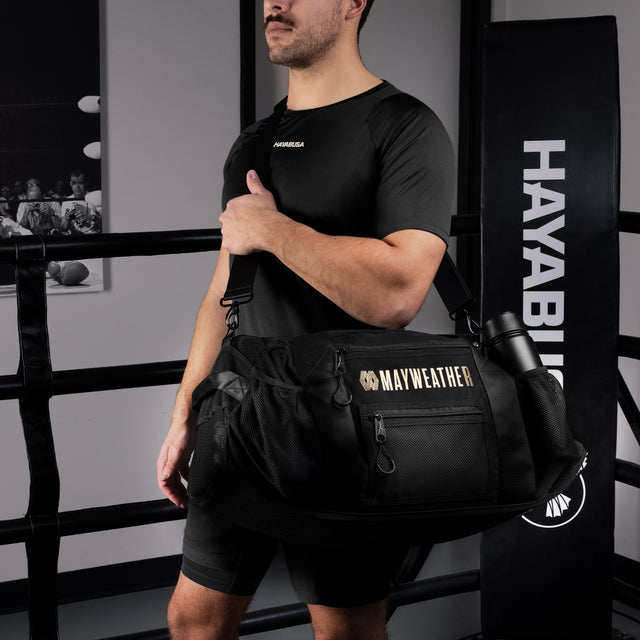 Borsa sportiva Hayabusa x Mayweather Mesh – Nero/Oro