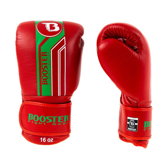 Luvas de boxe Booster V9 'Morocco' – Vermelho/Verde