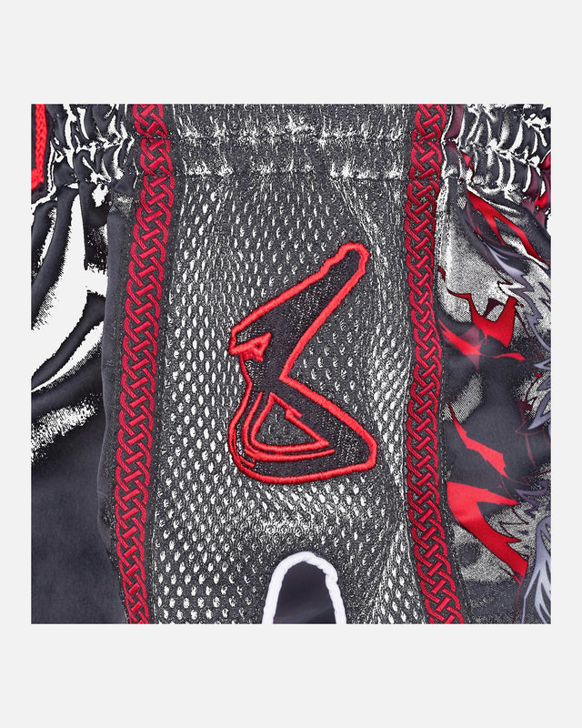 Pantaloncini Muay Thai 8 WEAPONS Beastial Wolf – Nero/Rosso