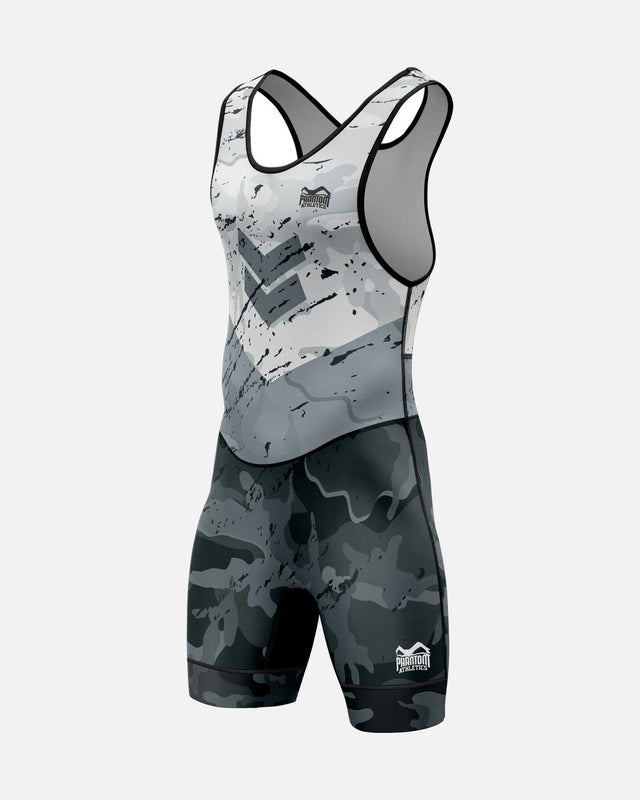 Zápasnické tílko Phantom Athletics Delta – Bílá/Šedá/Černá