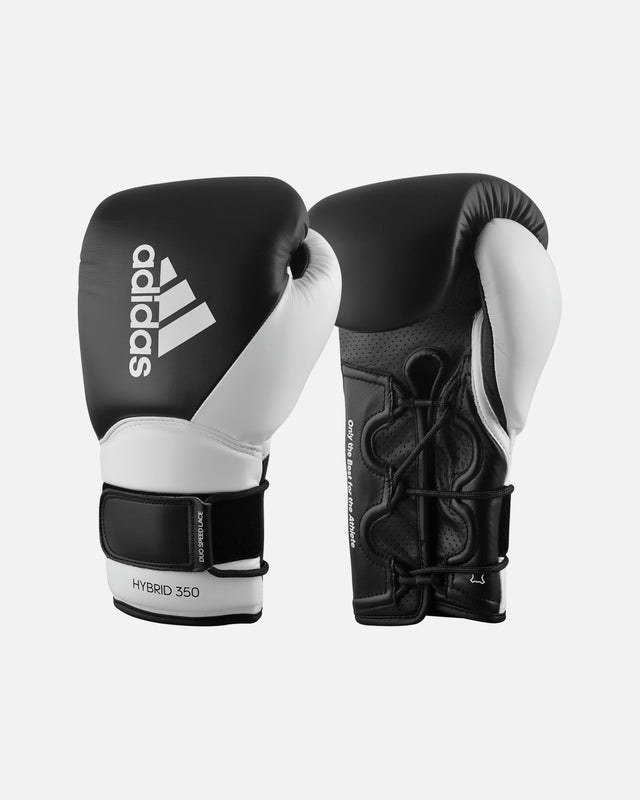 Guantes de boxeo Adidas Hybrid 350 Duo Lace – Negro/Blanco