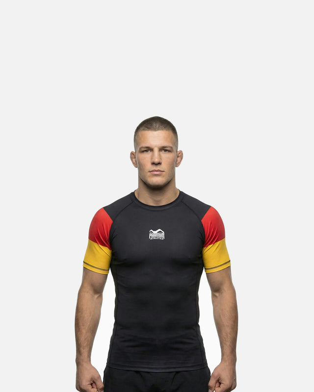 Rashguard Phantom Athletics Germany Krátké rukávy – Černá/Červená/Zlatá