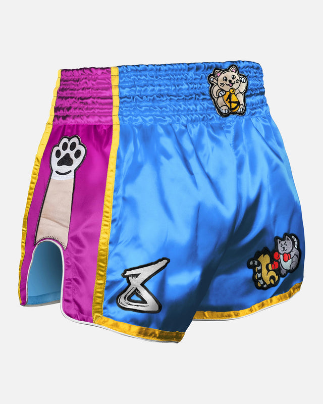 Pantaloncini Muay Thai 8 WEAPONS Meow Thai – Blu/Viola
