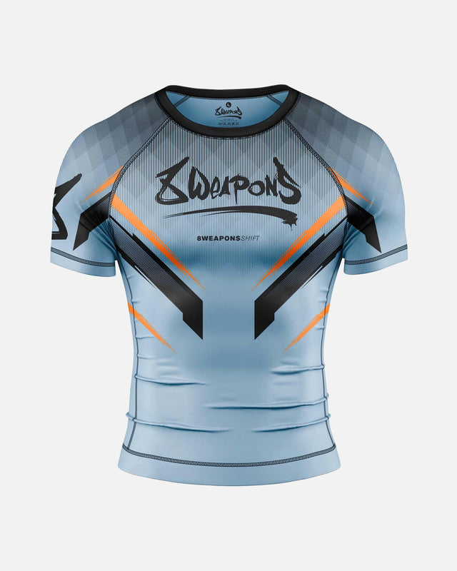 Rashguard 8 WEAPONS Shift – Ledově šedá/Oranžová