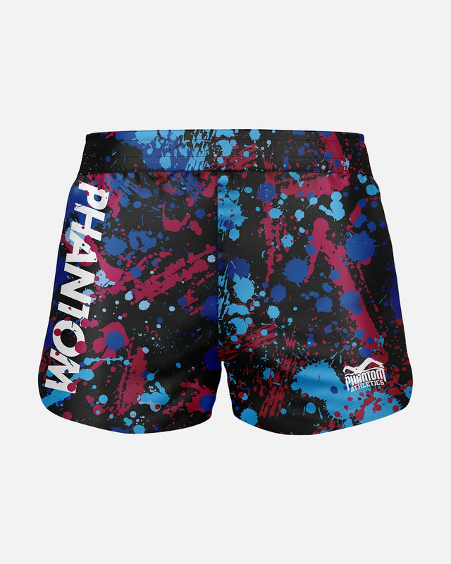 Phantom Athletics MMA Shorts Fusion Splatter - Blauw