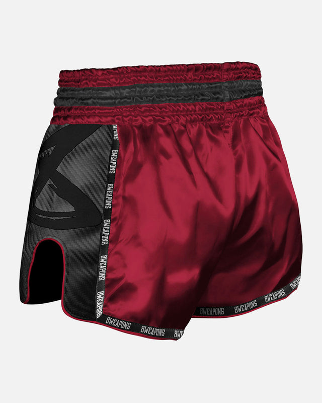 Pantaloni scurți Muay Thai 8 WEAPONS Carbon – Roșu