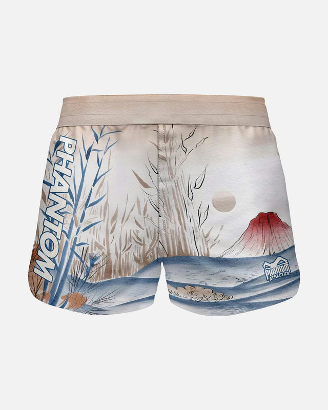Shorts de MMA Phantom Athletics FUSION-R Japan – Beige/Bleu/Rouge