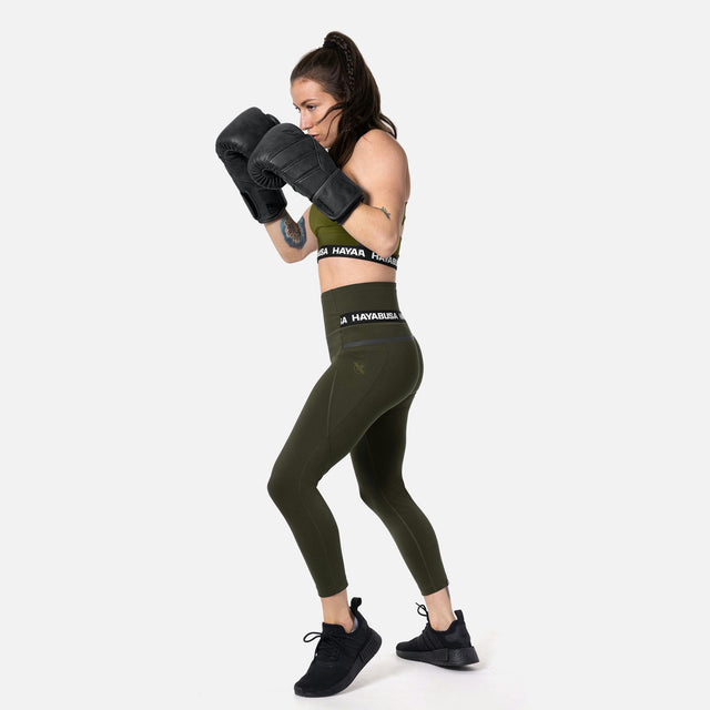 Leggings Hayabusa High Rise 3/4 Femme – Vert olive