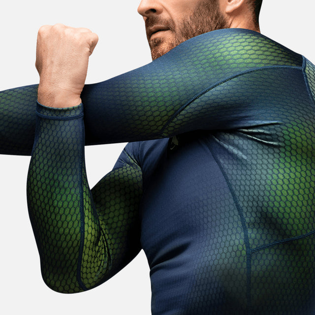 Rashguard Hayabusa Fusion Długie Rękawy – Niebieski/Zielony