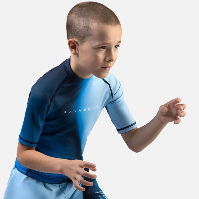 Hayabusa Rashguard Apex Nova Short Sleeve Kids - Blue