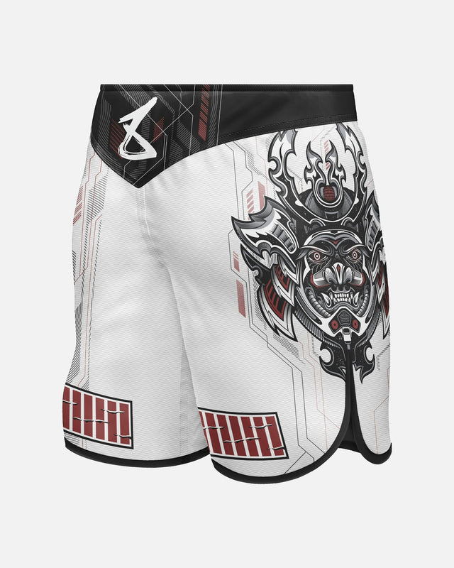 Pantaloni scurți MMA 8 WEAPONS Samurai 2.0 – Alb/Roșu