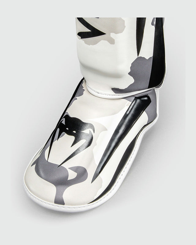 Venum Elite Shin Guards - White/Grey Marl