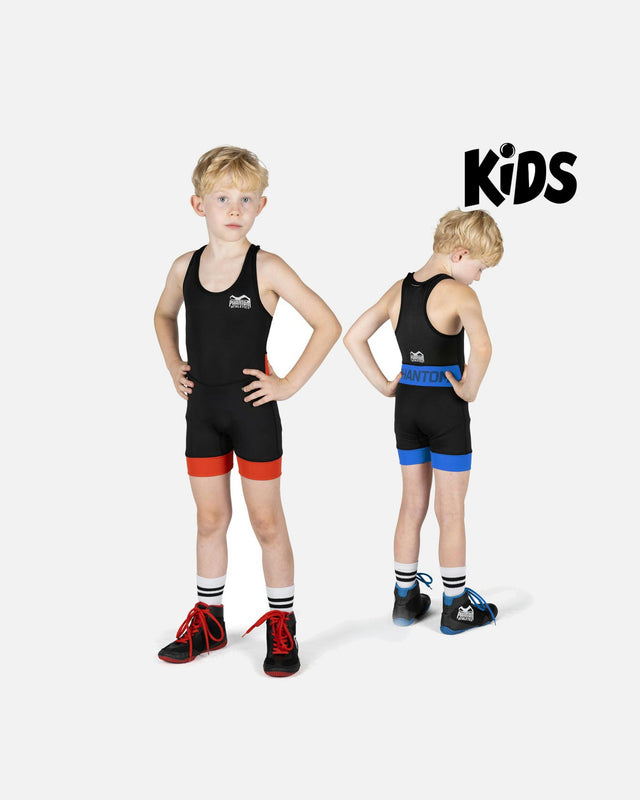 Phantom Athletics Ringershirt Storm Kinder – Schwarz/Rot/Schwarz/Blau