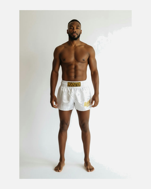 Calções de Muay Thai Booster Bangkok – Branco