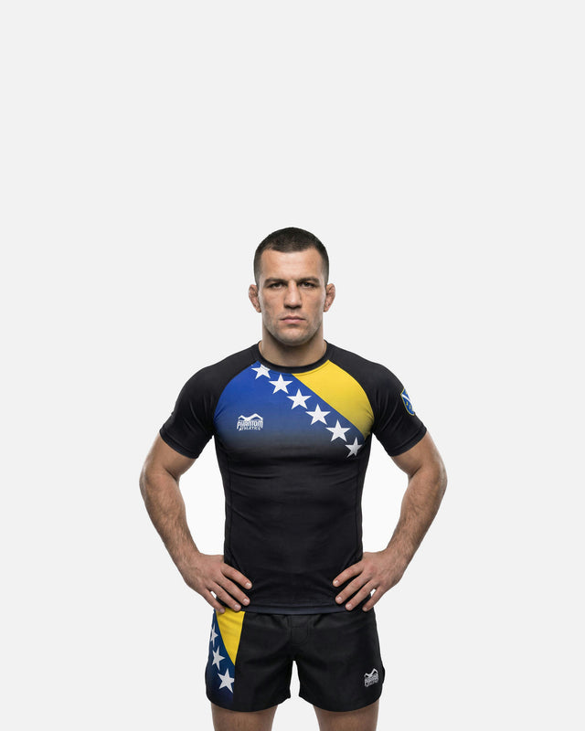 Shorts de MMA Phantom Athletics Fusion-R Team Bosnia – Rouge/Blanc/Bleu