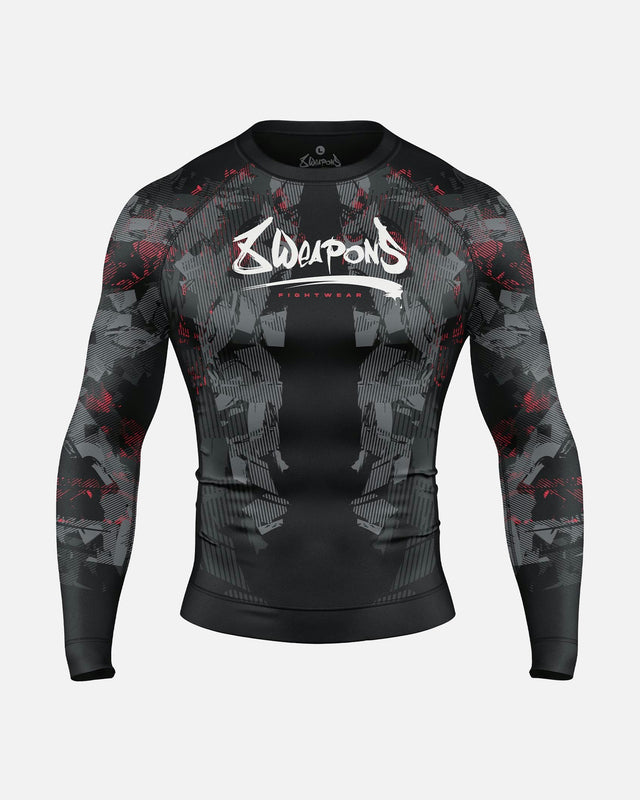 8 WEAPONS Rashguard Hit 2.0 – Sort/Rød