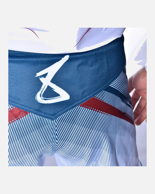 Pantalones de MMA 8 WEAPONS Shift – Blanco/Azul marino/Rojo