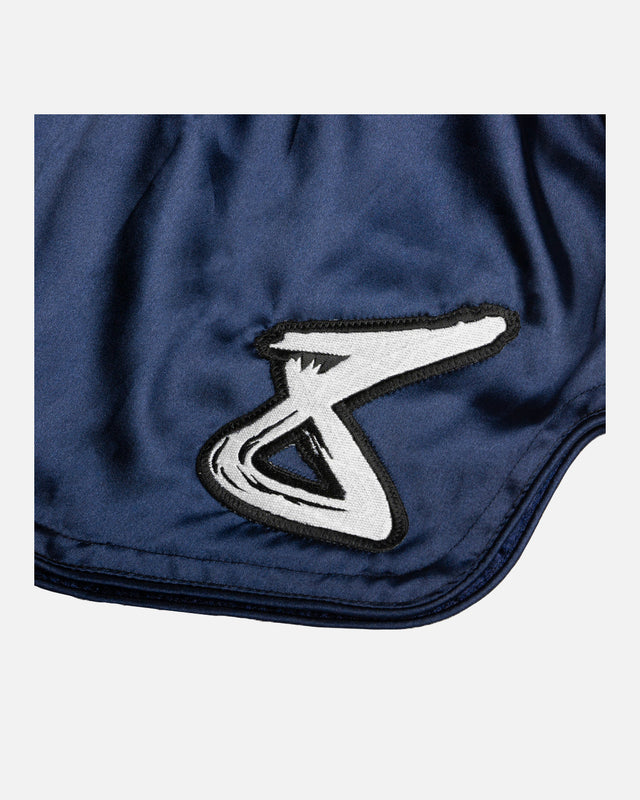 8 WEAPONS Muay Thai shorts Strike – Mørkeblå/Hvid