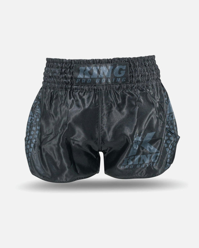 Pantaloncini Muay Thai King Pro Boxing Hexagon 1 Bambini – Nero
