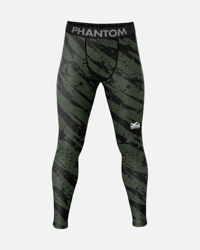 Calções de compressão Phantom Athletics Camo Tiger – Verde Militar