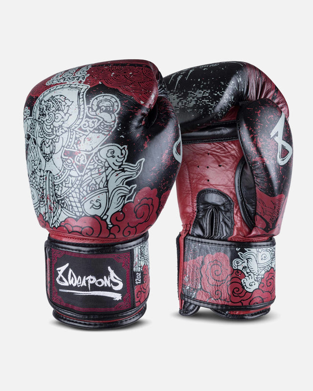 Luvas de boxe 8 WEAPONS Hanuman Yant – Preto/Vermelho