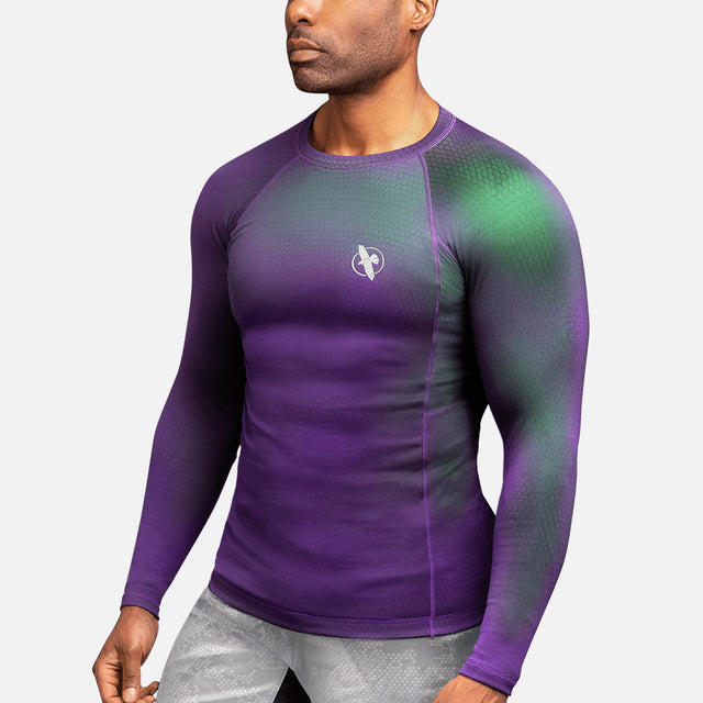 Hayabusa Rashguard Fusion Långärmad - Lila/Grön