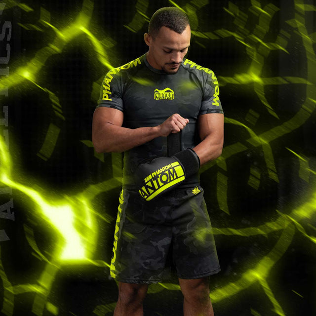 Shorts de MMA Phantom Athletics EVO Neon – Noir Camo/Neon