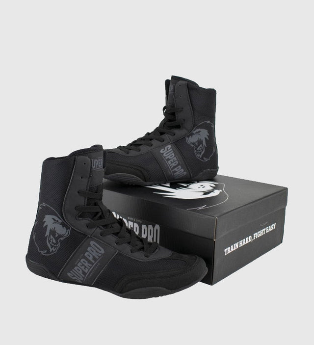 Chaussures de boxe Super Pro – Noir – Chaussures de boxe