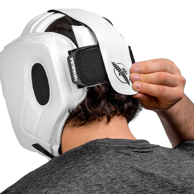 Casco da boxe Hayabusa T3 con protezione zigomi – Bianco/Nero