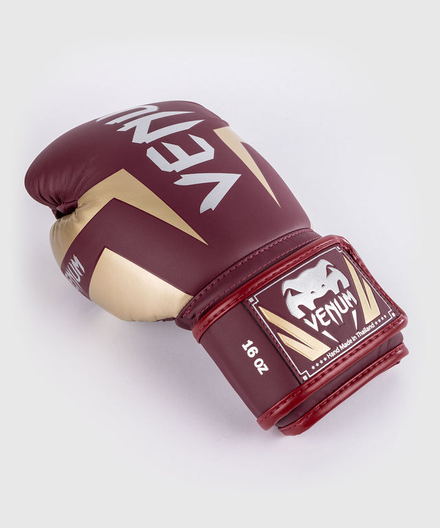 Guantoni da boxe Venum Elite – Borgogna/Oro