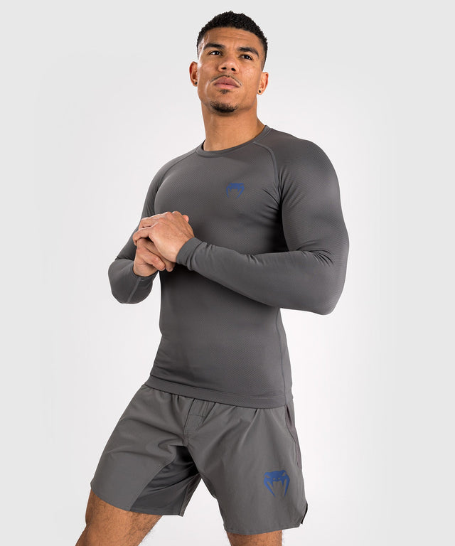 Rashguard Venum Contender manches longues – Gris/Bleu – Rashguard